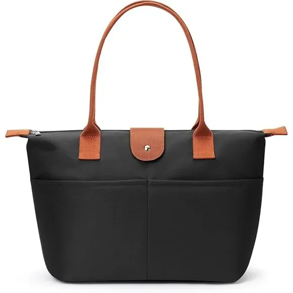 Women Black Brown Imported Casual Nylon Waterproof Lightweight Hobo Handbag - Picture 1 of 4